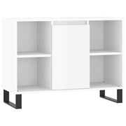 Vetonek Mueble de baño madera de ingeniería blanco brillo 80x33x60 cm