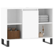 Mueble de baño madera de ingeniería blanco brillo 80x33x60 cm v6494 - Vetonek