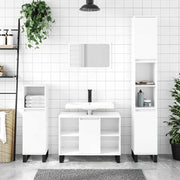 Mueble de baño madera de ingeniería blanco brillo 80x33x60 cm v6494 Vetonek