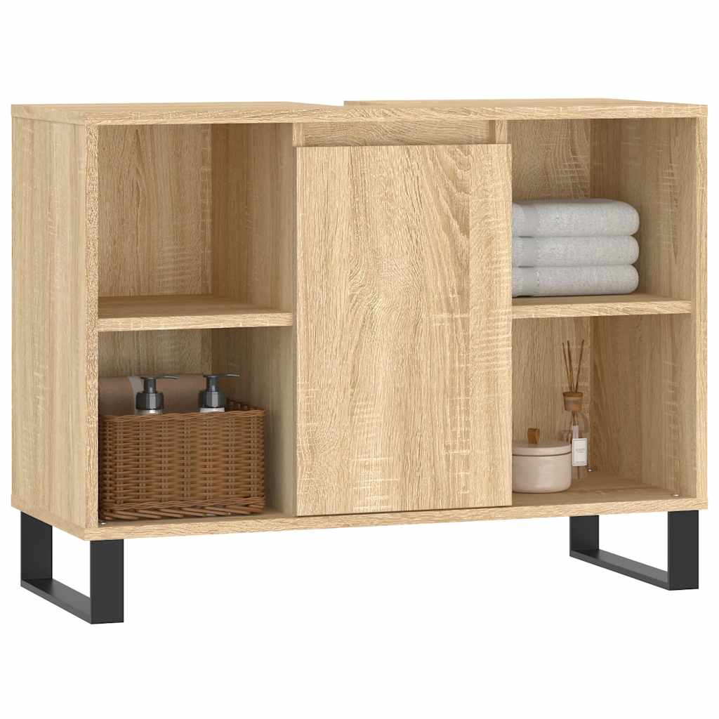 Mueble de baño madera de ingeniería roble Sonoma 80x33x60 cm - Vetonek