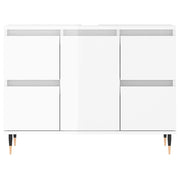 Mueble de baño madera de ingeniería blanco brillo 80x33x60 cm v6579 - Vetonek