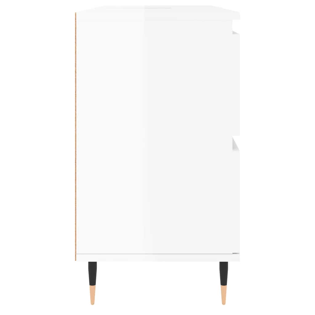 Mueble de baño madera de ingeniería blanco brillo 80x33x60 cm v6579 - Vetonek