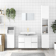 Mueble de baño madera de ingeniería blanco brillo 80x33x60 cm v6579 Vetonek