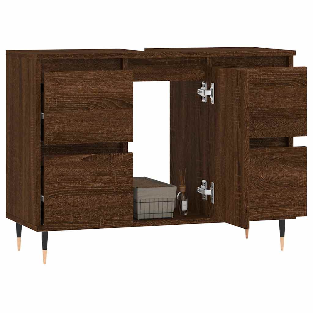 Bathroom furniture engineering wood brown 80x33x60 cm