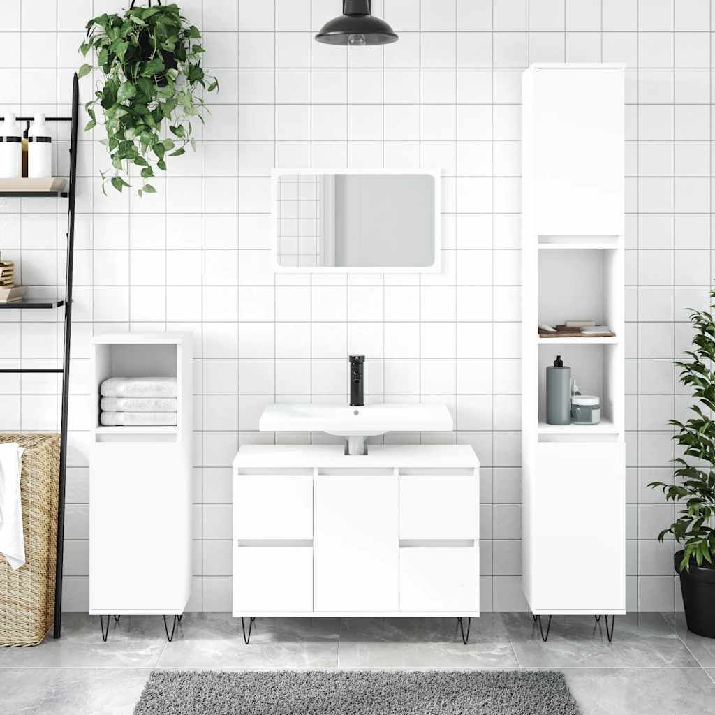 Mueble de baño madera de ingeniería blanco 80x33x60 cm v6630 Vetonek