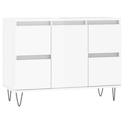 Vetonek Mueble de baño madera de ingeniería blanco brillo 80x33x60 cm