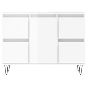 Mueble de baño madera de ingeniería blanco brillo 80x33x60 cm v6654 - Vetonek