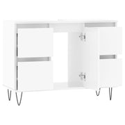 Mueble de baño madera de ingeniería blanco brillo 80x33x60 cm v6654 - Vetonek