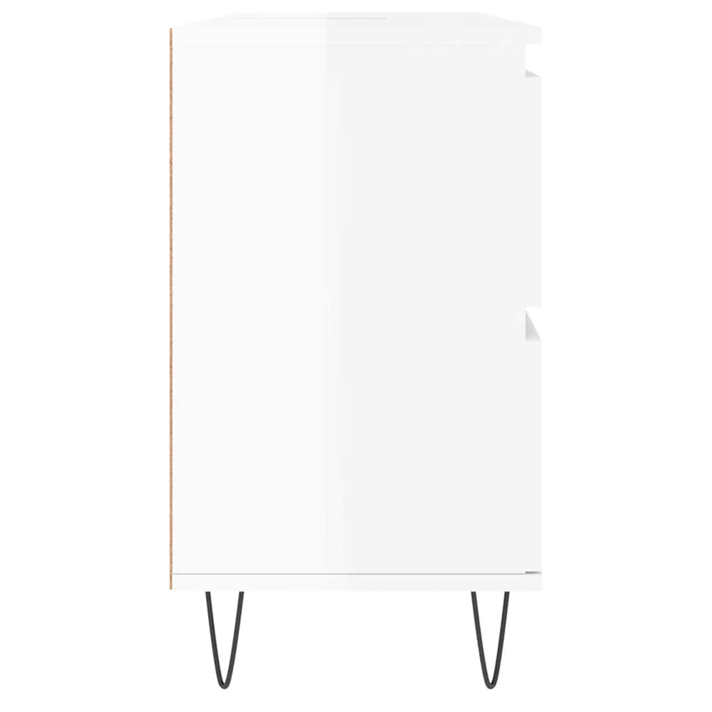 Mueble de baño madera de ingeniería blanco brillo 80x33x60 cm v6654 - Vetonek