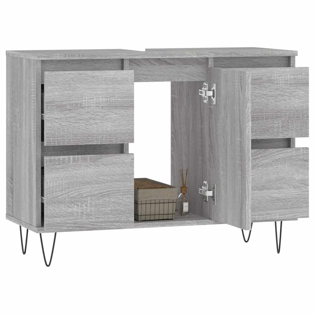 Mueble de baño madera de ingeniería gris Sonoma 80x33x60 cm - Vetonek