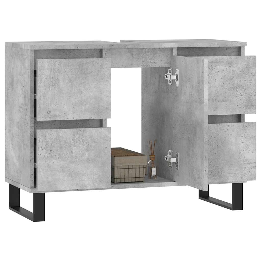 Mueble de baño madera de ingeniería gris hormigón 80x33x60 cm - Vetonek