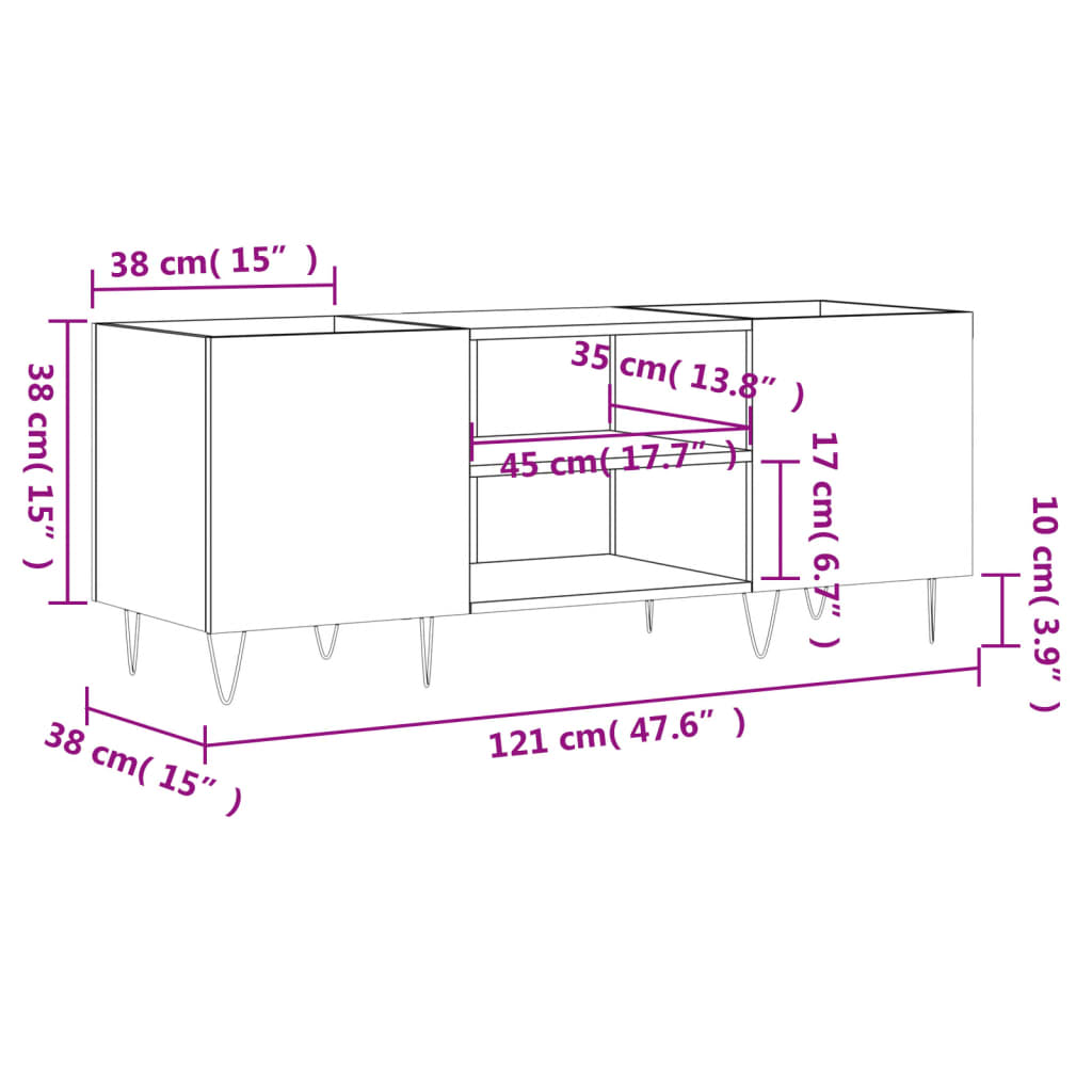 Mobili dischi di legno in cemento 121x38x48 cm