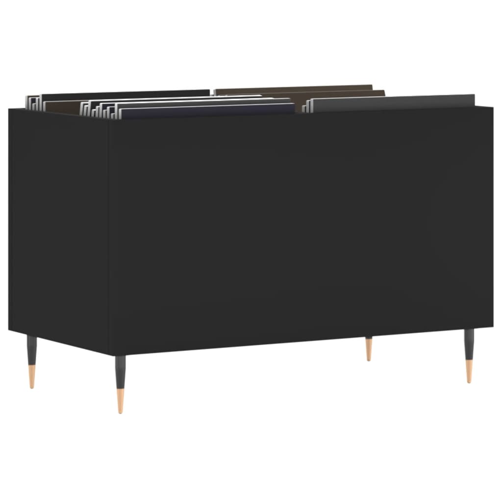 Mueble para discos madera negro 74,5x38x48 cm