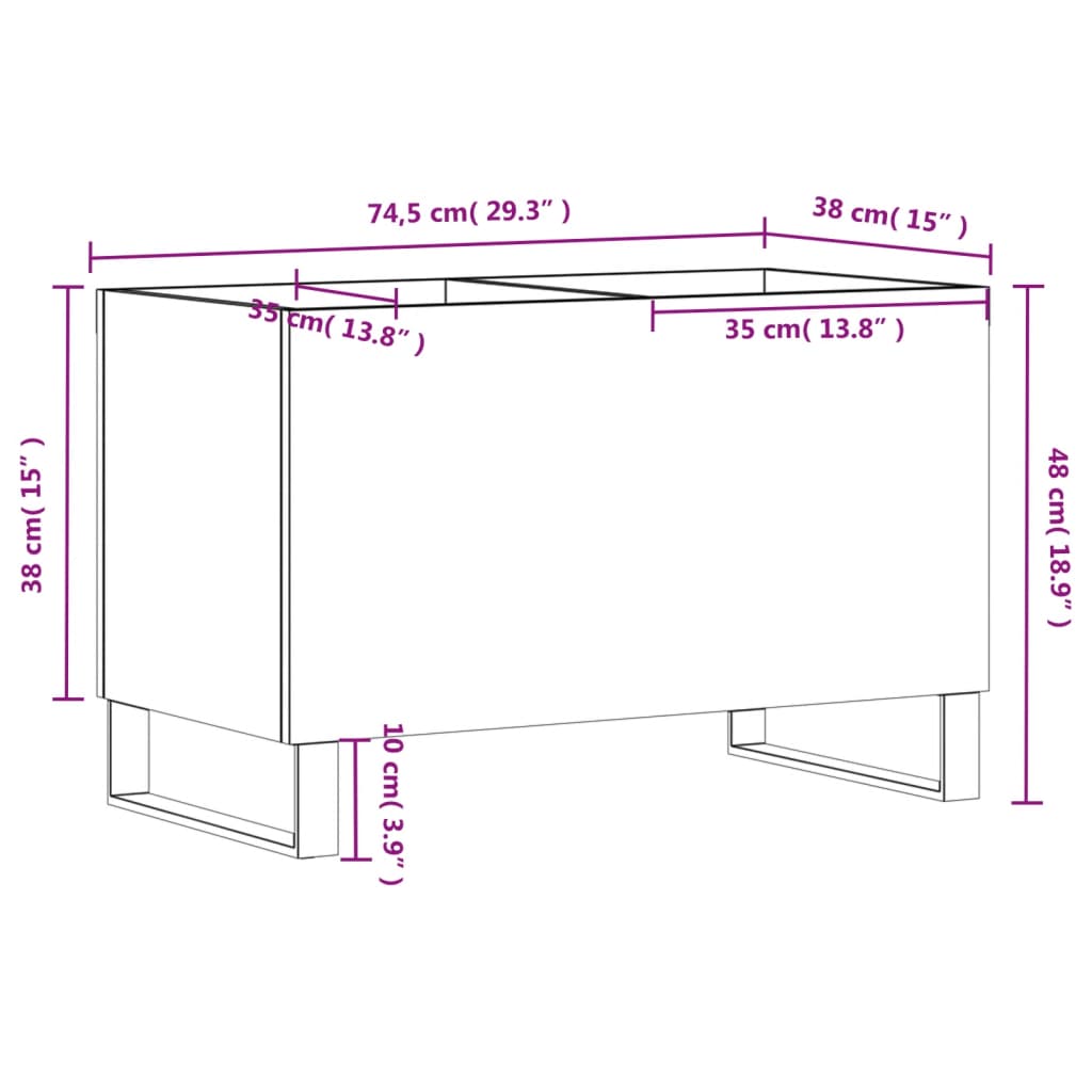 Weiße Holzmöbel 74,5x38x48 cm