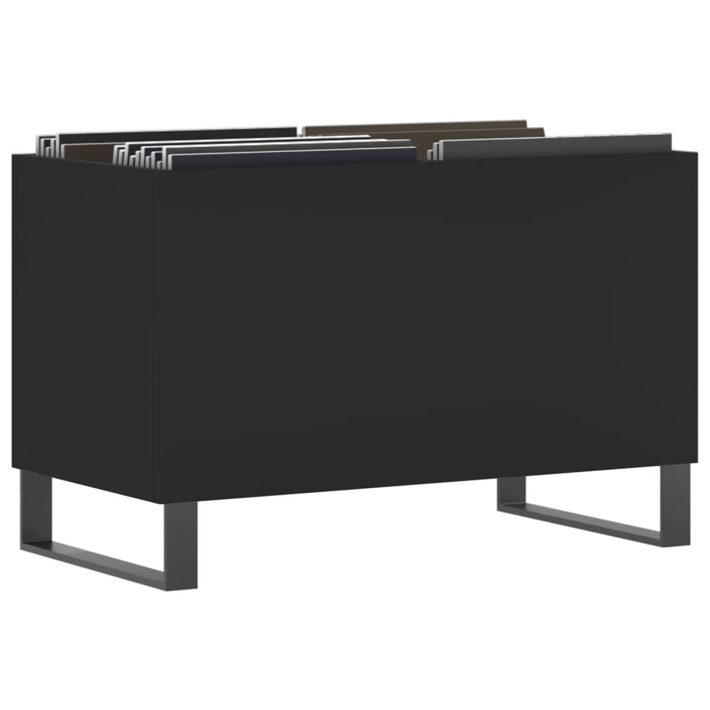 Mueble para discos madera negro 74,5x38x48 cm