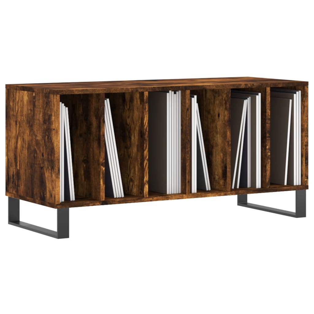 Mueble discos madera roble ahumado 100x38x48 cm