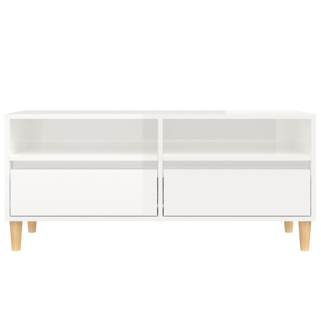 Mueble de TV madera blanco brillo 100x34,5x44,5cm vidaXL