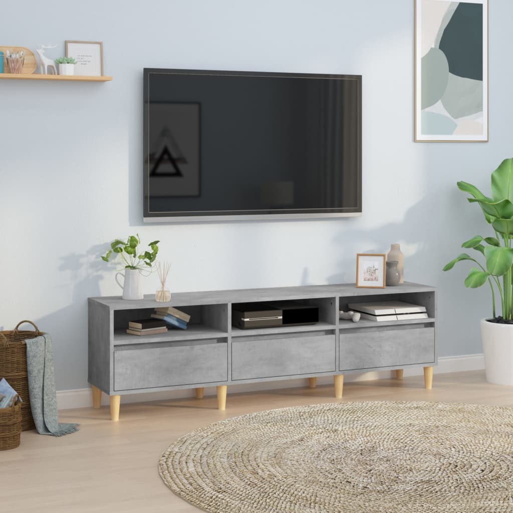 Vetonek Mueble de TV madera contrachapada gris hormigón 150x30x44,5 cm