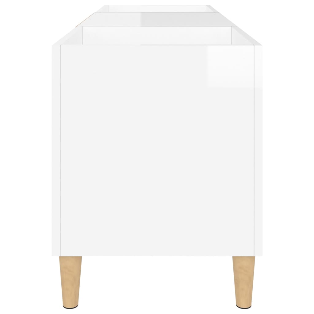 Mueble discos madera blanco brillo 121x38x48 cm vidaXL