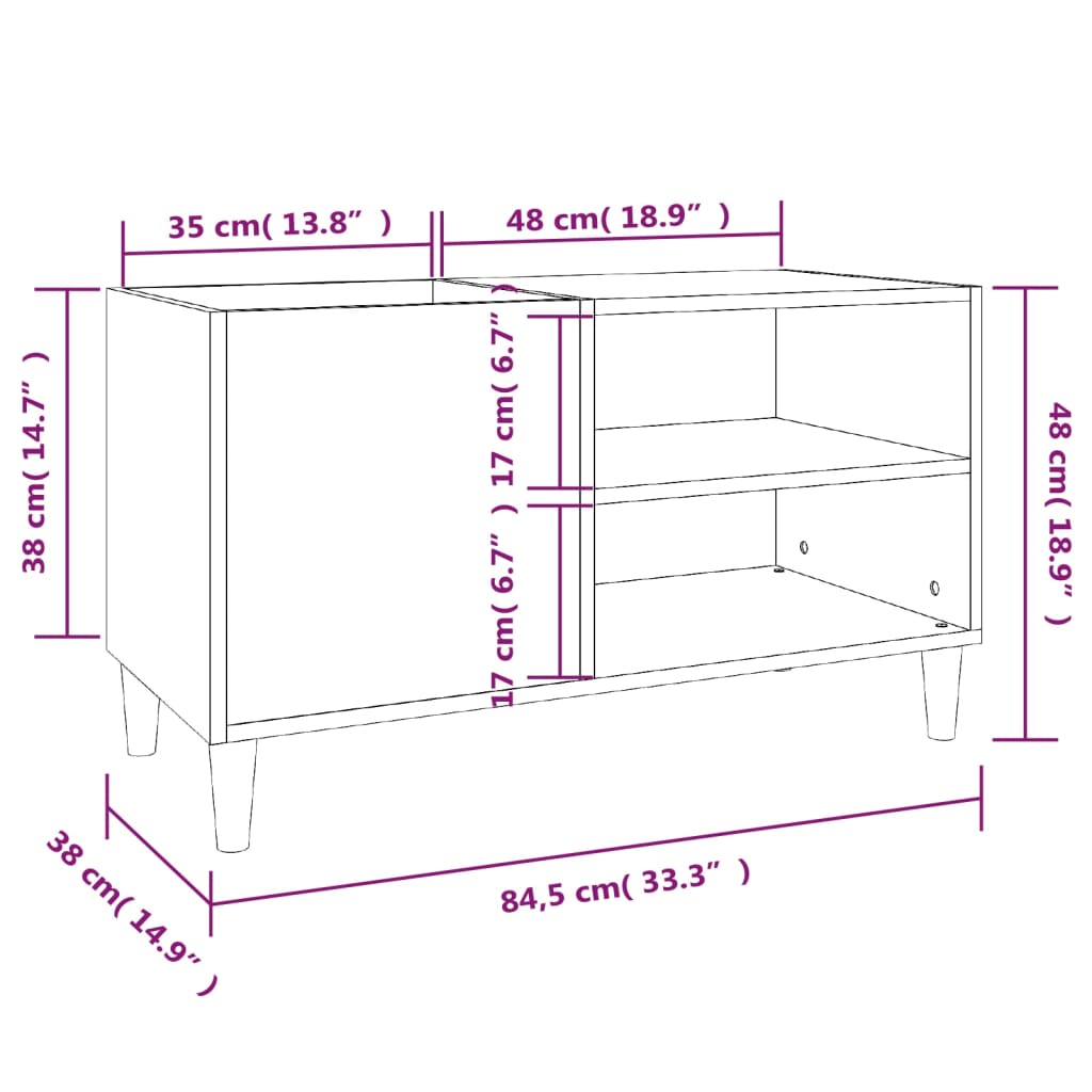 Mobili in legno nero 84.5x38x48 cm