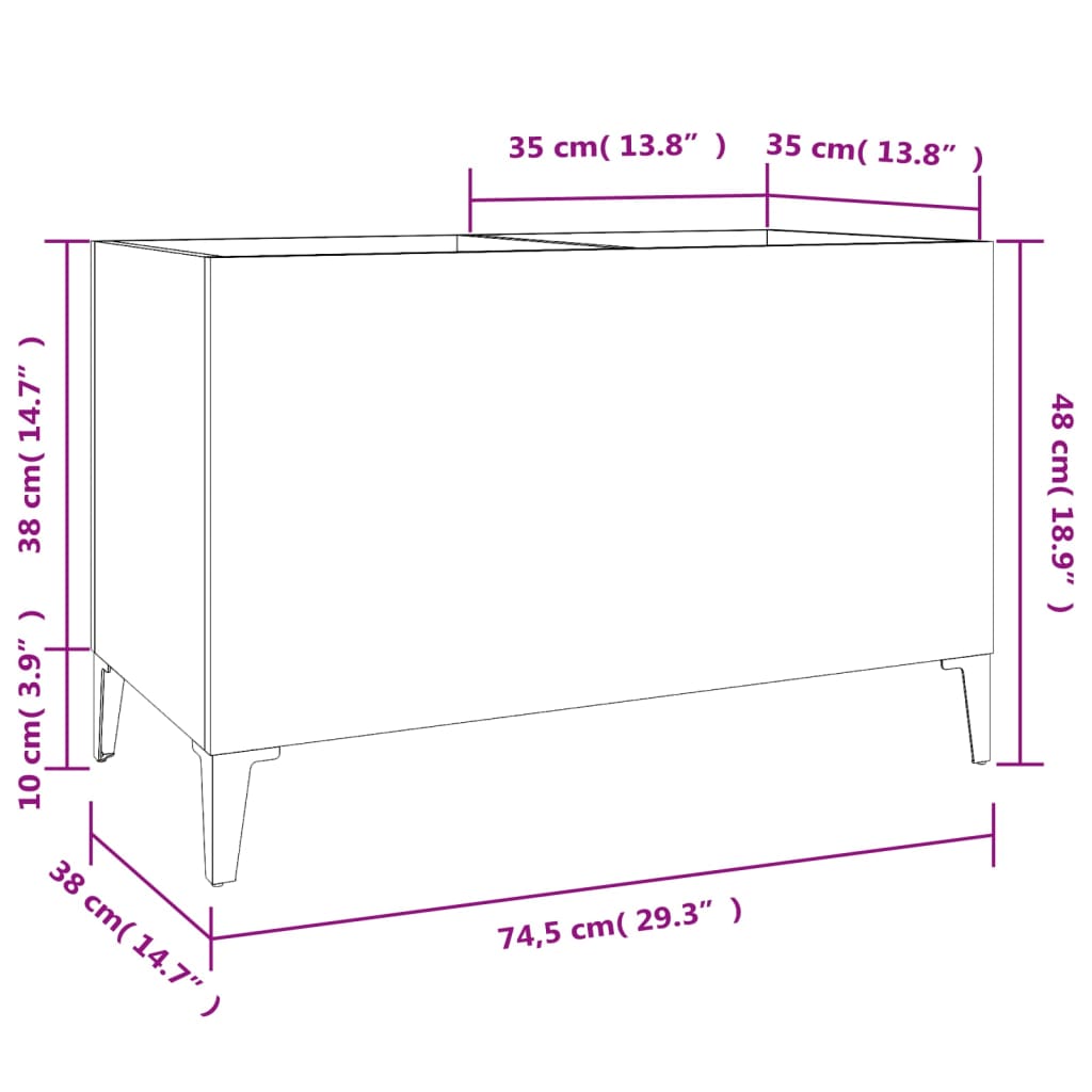 Disques en bois blanc brillo 74.5x38x48 cm