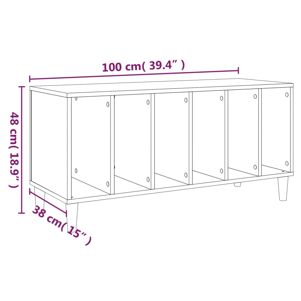 Mueble para discos madera blanco 100x38x48 cm vidaXL