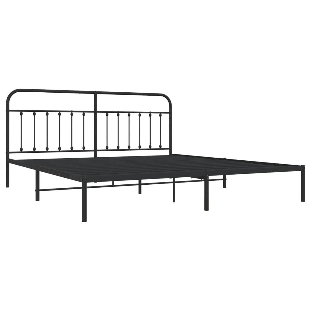 Bed Black Metal Boot Structure 200x200 cm