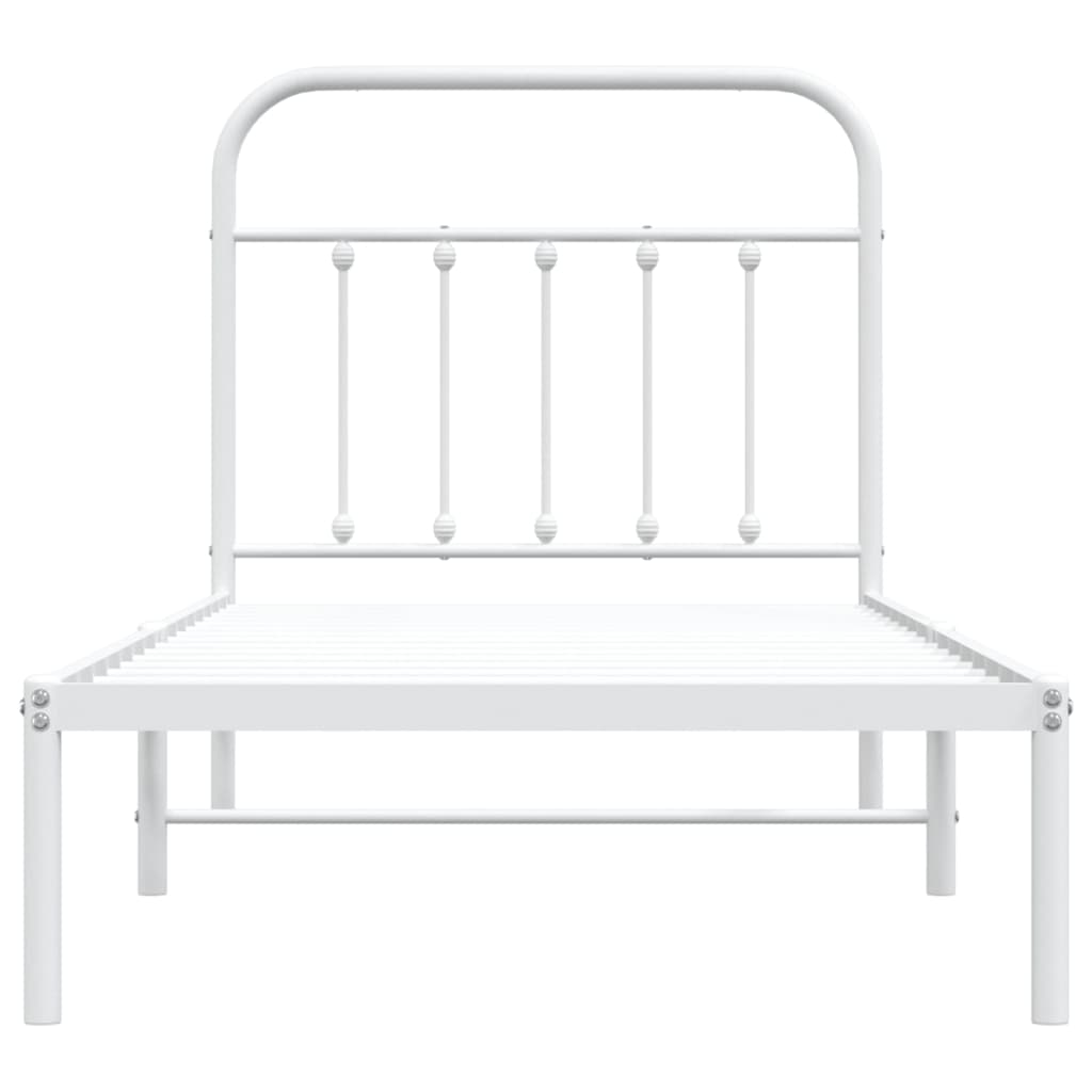 Estructura cama sin colchón con cabecero metal blanco 90x190 cm vidaXL