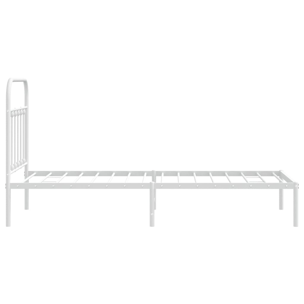 Estructura cama sin colchón con cabecero metal blanco 90x190 cm vidaXL