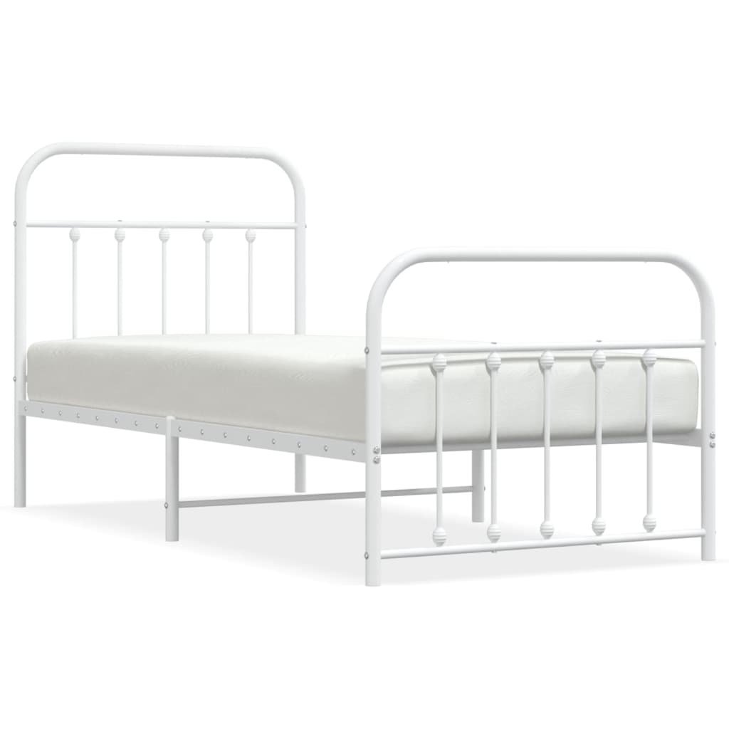 Estructura cama sin colchón con estribo metal blanco 90x200 cm vidaXL