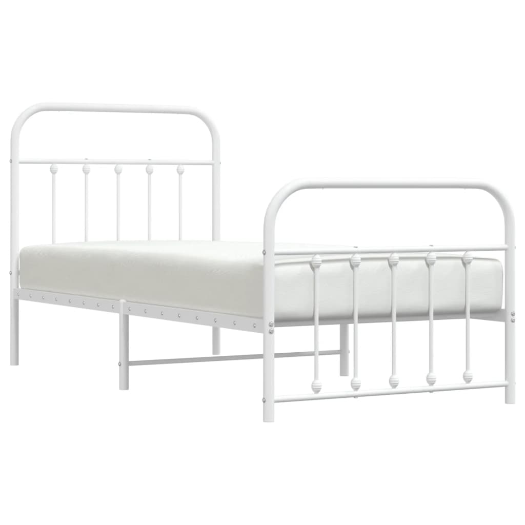 Estructura cama sin colchón con estribo metal blanco 90x200 cm vidaXL