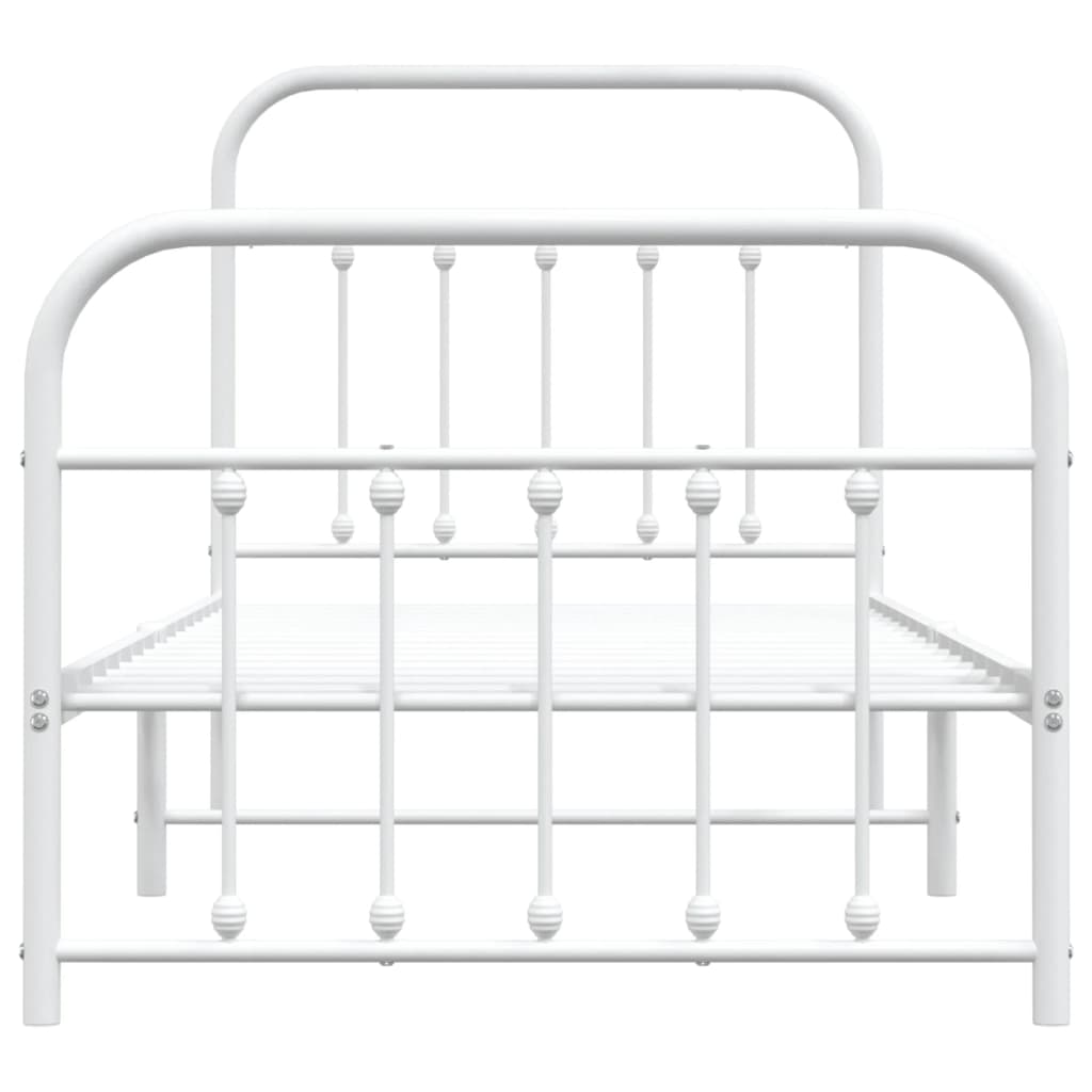 Estructura cama sin colchón con estribo metal blanco 90x200 cm vidaXL