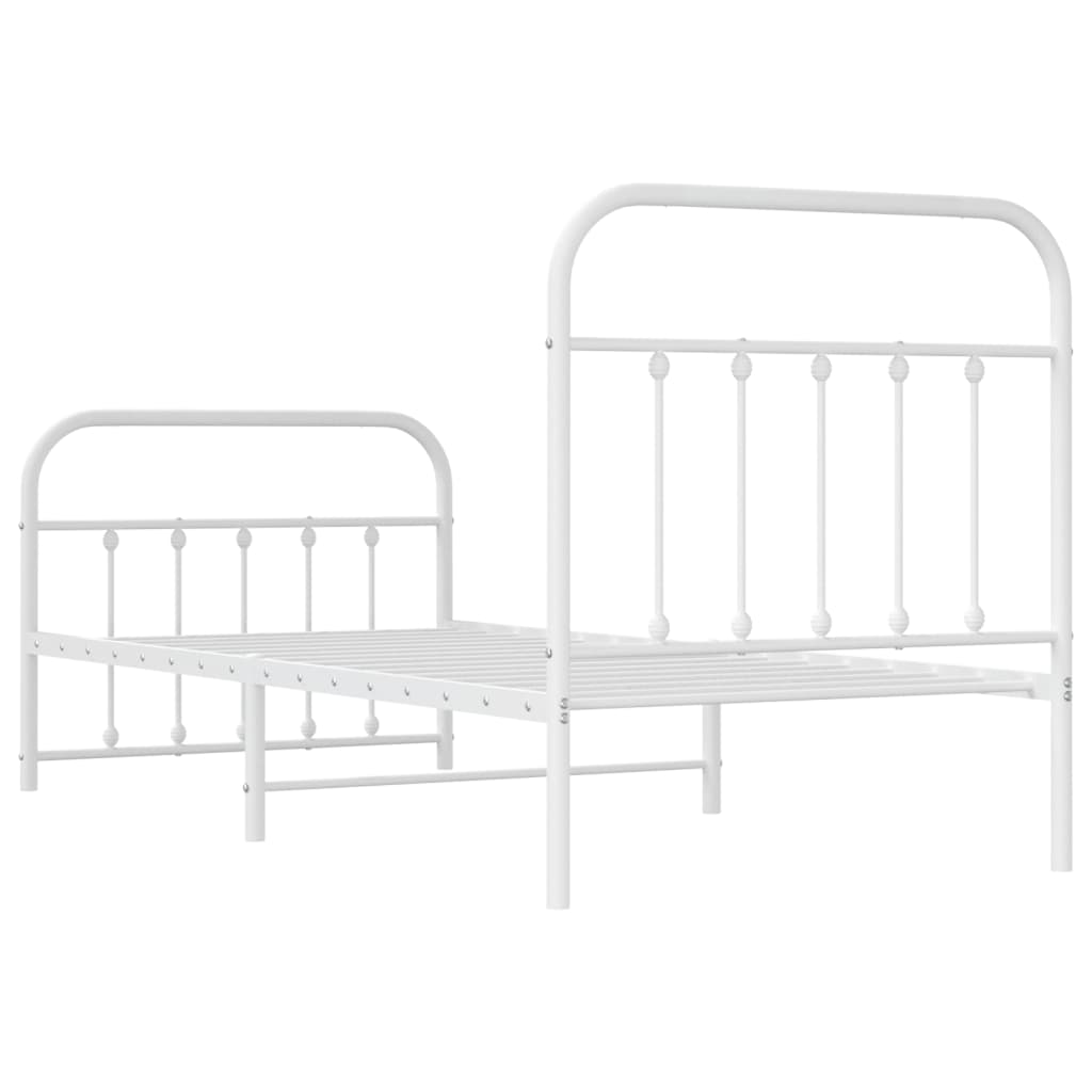 Estructura cama sin colchón con estribo metal blanco 90x200 cm vidaXL