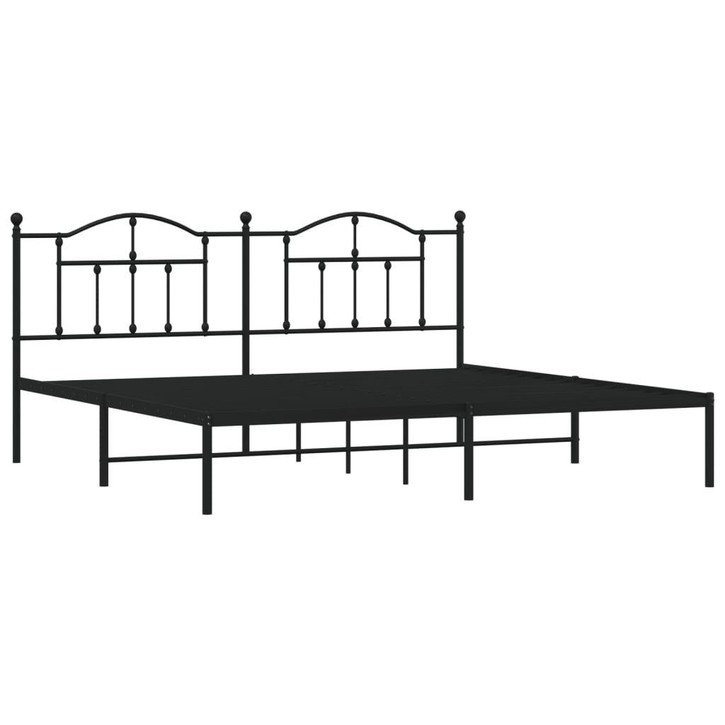 Bed Black Metal Boot Structure 200x200 cm