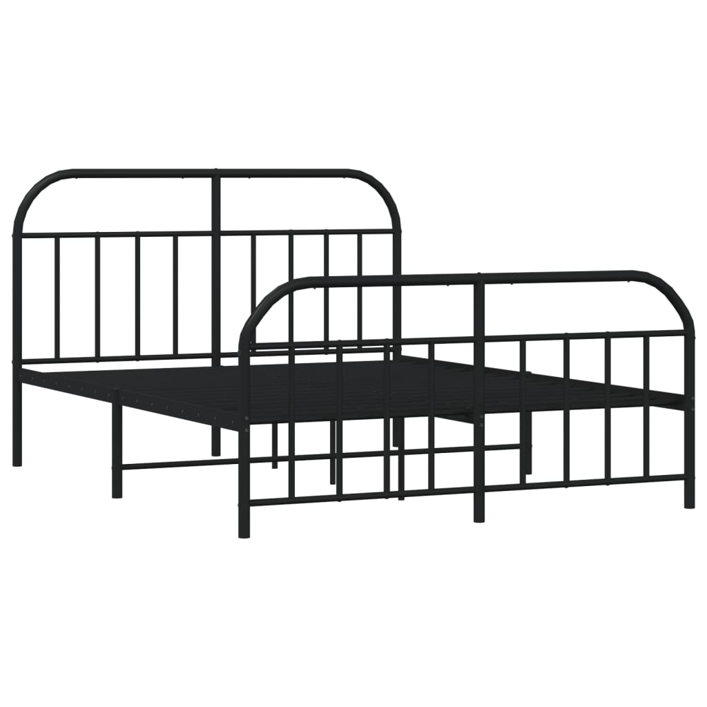 Bed without mattress bed with black metal 140x190 cm