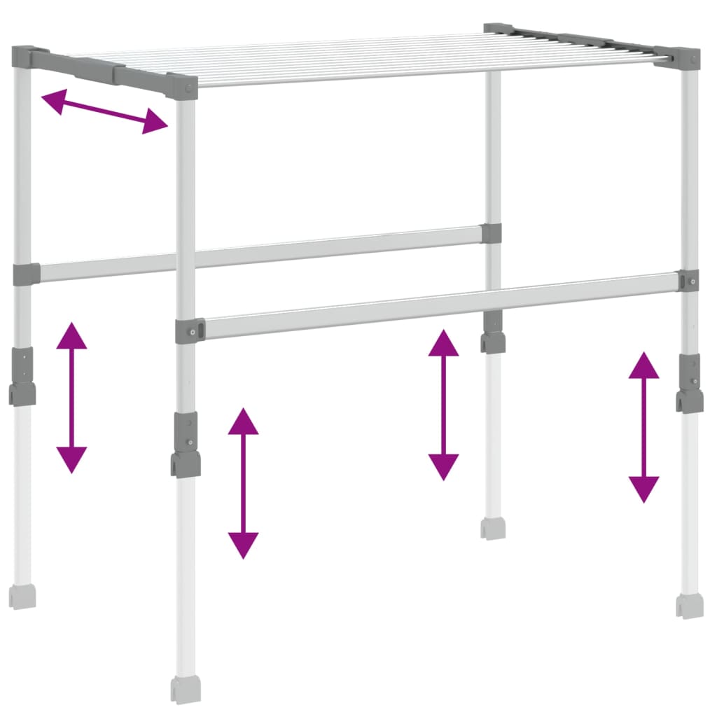 Tendedero de ropa aluminio 83x(50-55)x(40-85) cm vidaXL