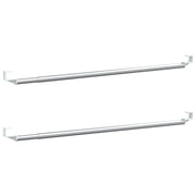 Vetonek Rieles de cortina 2 uds aluminio blanco y plateado 40-60 cm