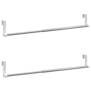 Vetonek Rieles de cortina 2 uds aluminio blanco y plateado 40-60 cm