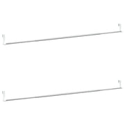 Vetonek Rieles de cortina 2 uds aluminio blanco y plateado 90-135 cm
