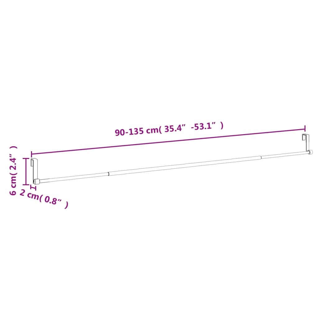 Rieles de cortina 2 uds aluminio blanco y plateado 90-135 cm vidaXL