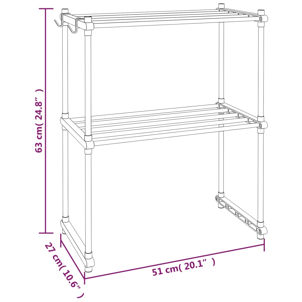 Estantería para microondas aluminio blanco 51x27x63 cm vidaXL