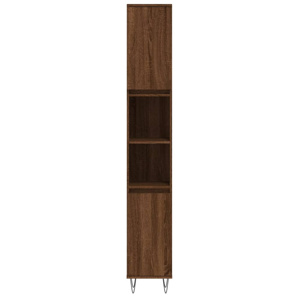 Set de muebles de baño 3 pzas madera roble marrón vidaXL