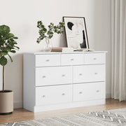 Cómoda cajonera alta madera maciza pino blanco 112x35x73 cm v6547 Vetonek