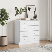 Cómoda cajonera alta madera maciza pino blanco 77x35x73 cm v6561 Vetonek
