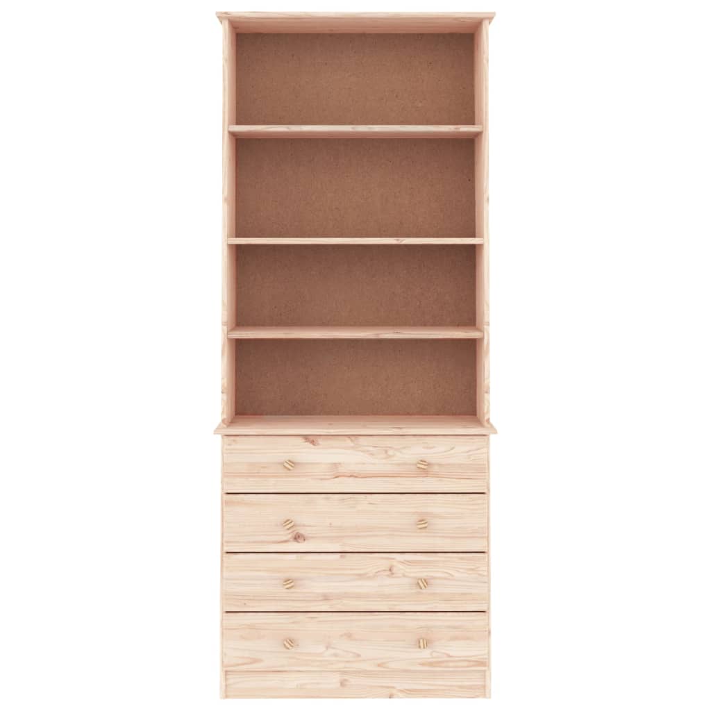 Bookstore con alte -wood High Pine Boxes 77x35x186.5 cm