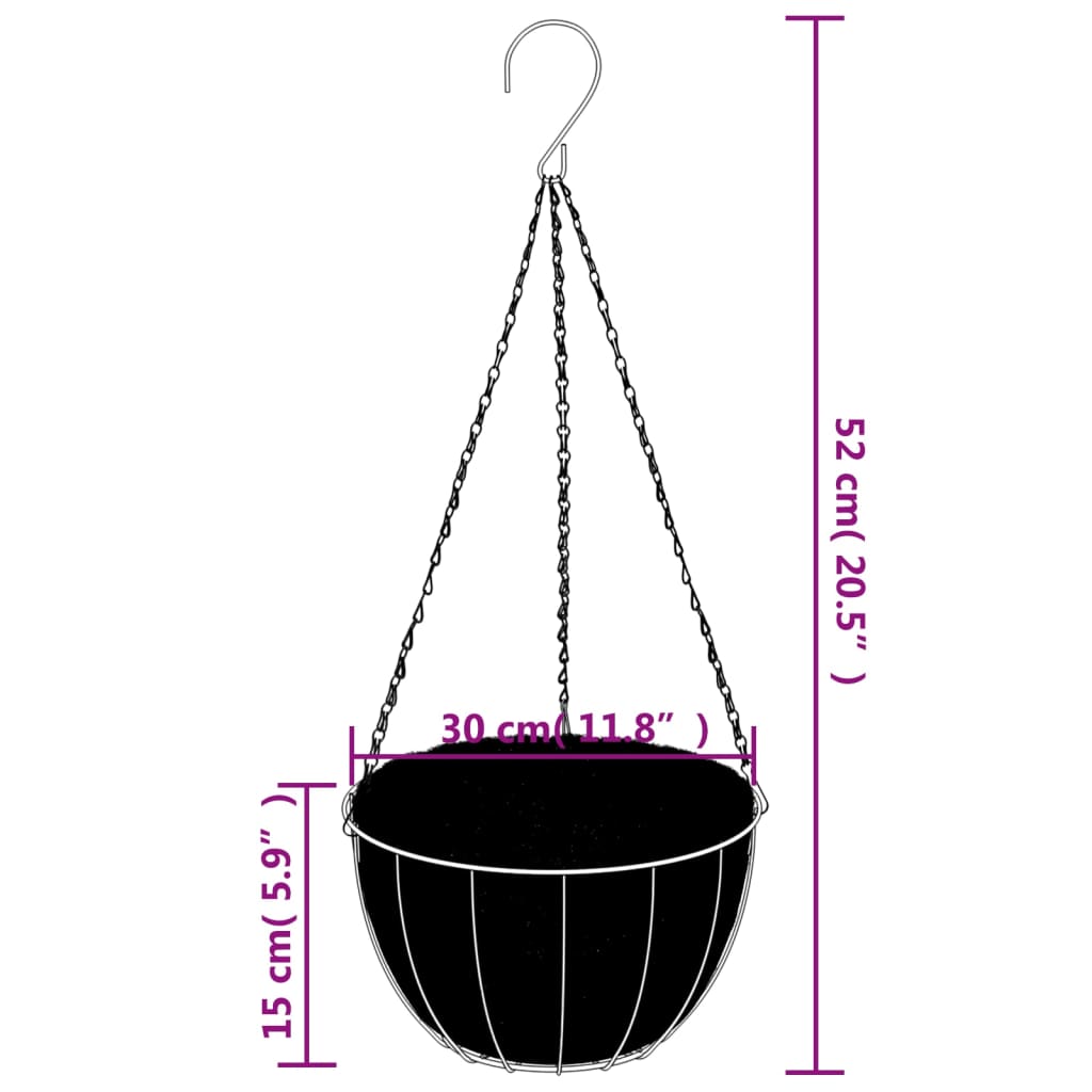 Soportes para cestas colgantes con maceteros 4 uds acero negro vidaXL