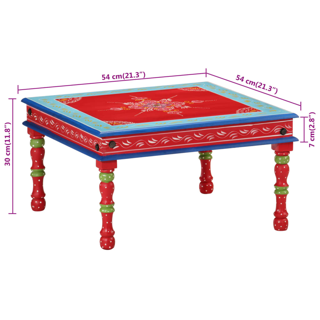 Massy -painted red -painted mango wooden table painted