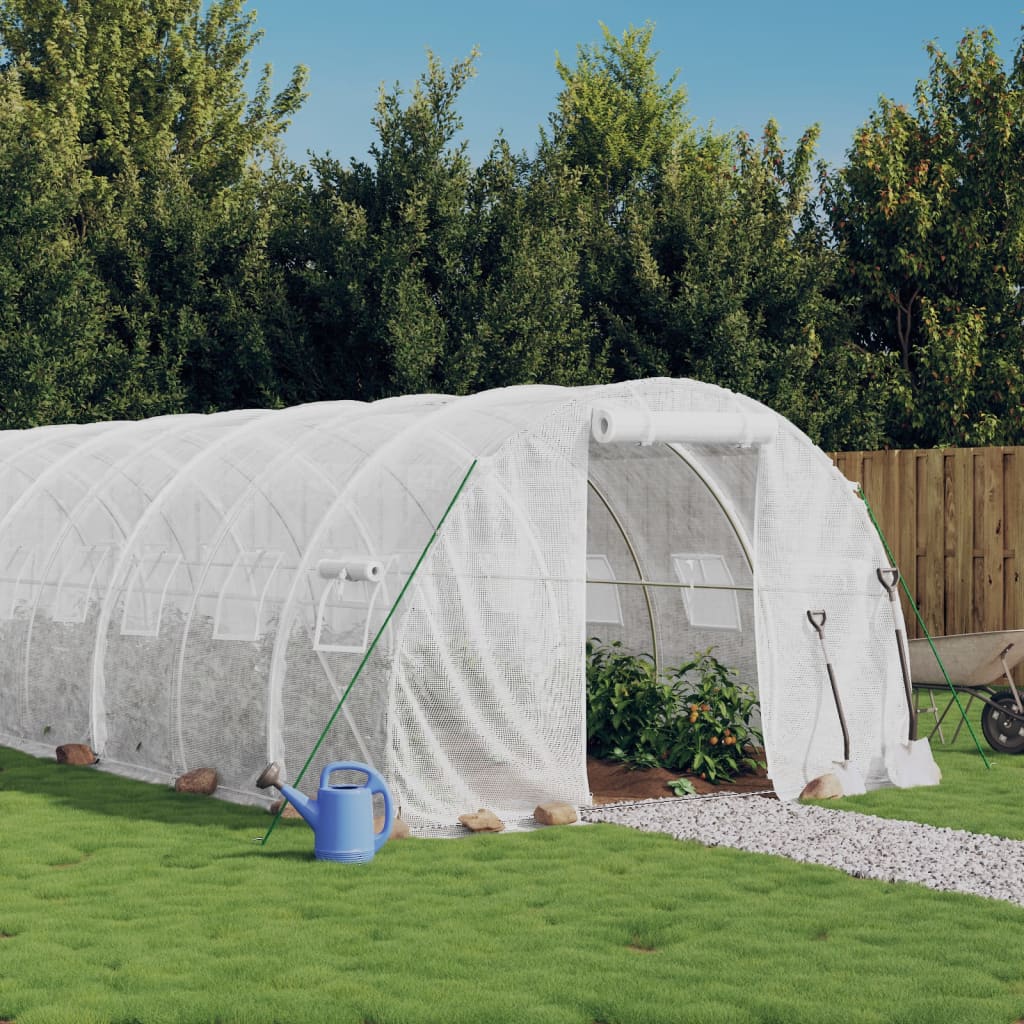 Vetonek Invernadero con estructura de acero blanco 18 m² 6x3x2 m