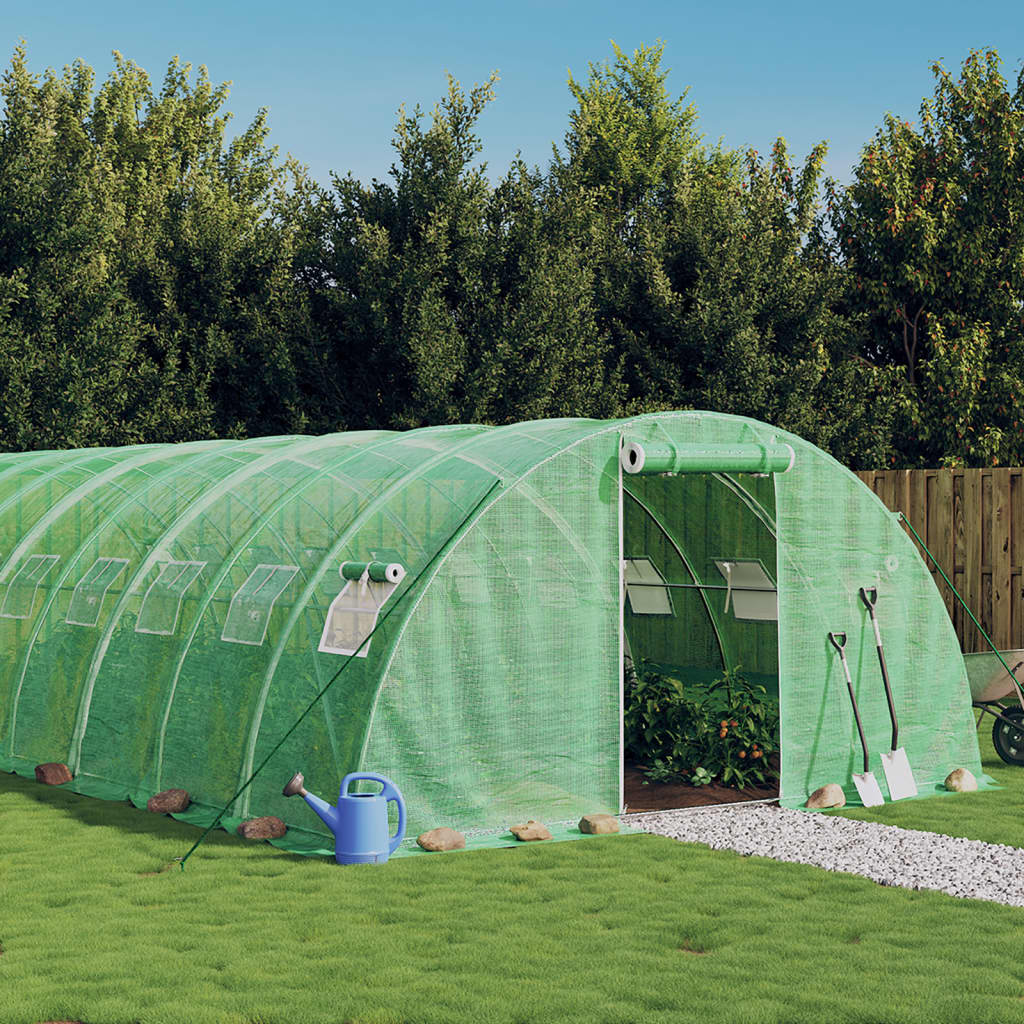 Vetonek Invernadero con estructura de acero verde 24 m² 6x4x2 m