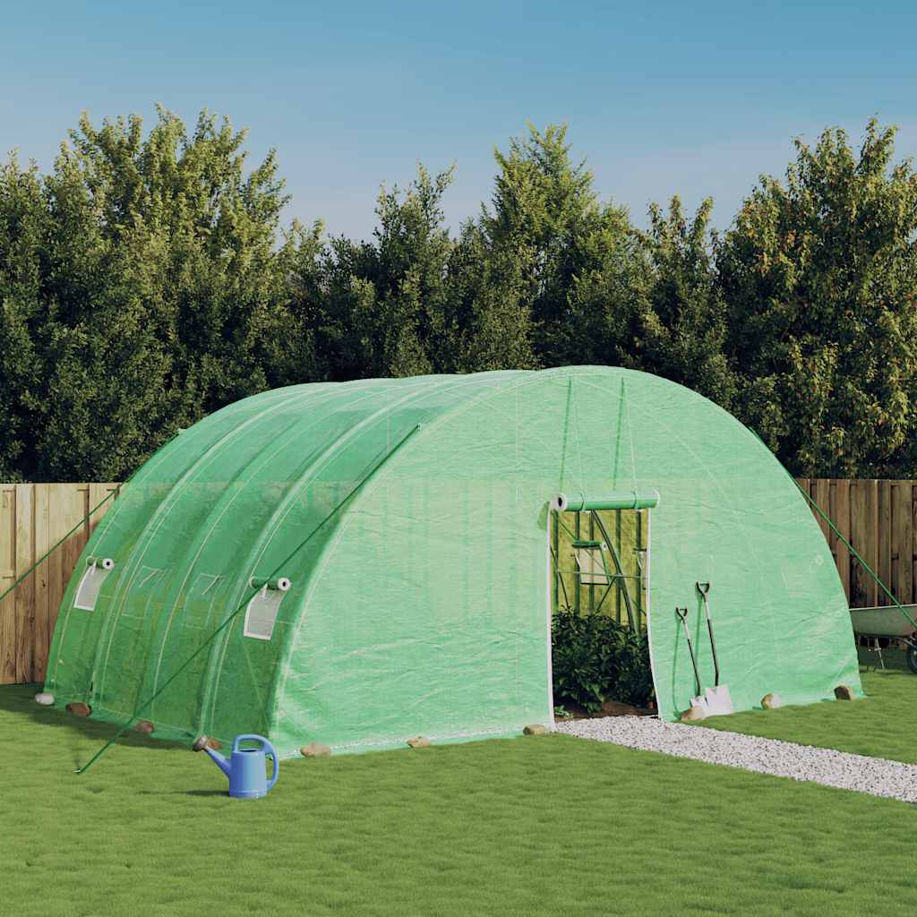 Vetonek Invernadero con estructura de acero verde 24 m² 6x4x2,85 m